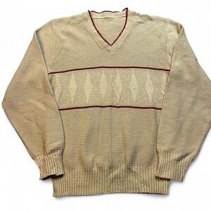 Vintage‎ 70s grandpa grunge preppy v-neck sweater size medium